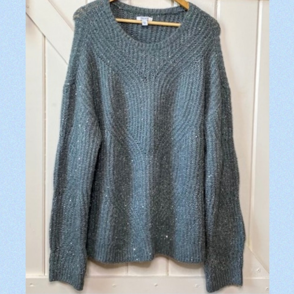 NWOT Nine West Metallic Ribbed Long Sleeve Sweater 2XL
